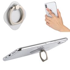 Supporto dell'anello del telefono metallo per iPad, iPhone, Galaxy, Huawei, Xiaomi, LG, HTC e altri telefoni intelligenti (argento)