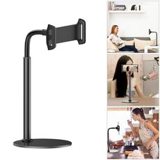 ZM-15 Supporto da tavolo girevole in lega di alluminio Supporto pigro per telefoni cellulari / tablet da 4,7-12,9 pollici (nero)