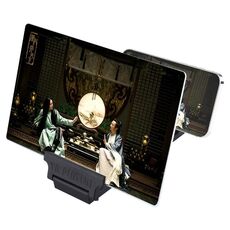 Lente d'ingrandimento dello schermo del telefono cellulare 3D pieghevole universale da 12 pollici F6 con supporto pigro (nero)