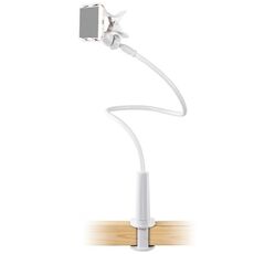 Supporto per telefono cellulare da comodino da comodino girevole e rimovibile versione normale UBN-46, altezza: 90 cm (bianco)