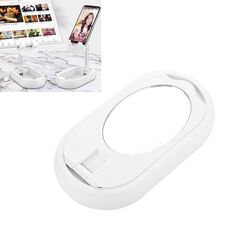 Titolare XC03 telescopica pieghevole Mobile Phone Tablet Specchio Desktop Staffa (bianco)