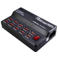 W-838 60W 10 porte USB Fast Charging Dock Desktop Smart Charger AC100-240V, spina UK