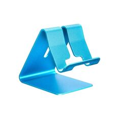Supporto per desktop stand in alluminio per iPad, iPhone, Galaxy, Huawei, Xiaomi, HTC, Sony e altri telefoni cellulari o tablet (blu)