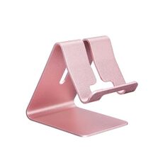 Supporto per il desktop stand in alluminio per iPad, iPhone, Galaxy, Huawei, Xiaomi, HTC, Sony e altri telefoni cellulari o tablet (oro rosa)