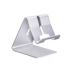 Supporto da tavolo in alluminio, Per iPad, iPhone, Galaxy, Huawei, Xiaomi, HTC, Sony e altri telefoni cellulari o tablet (argento)
