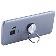 Porta cellulare universale in metallo con motivo CD, Portacellulare universale in metallo modello CD (argento)