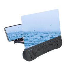 K8 Bluetooth 5.0 Schermo del telefono cellulare Lente di ingrandimento 3D ingranditore 12inch Stacket Desktop Holder Supporto per telefono (nero)