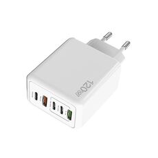 Caricabatterie multiporta USB doppio tipo C 3 PD da 120 W per telefoni cellulari, spina UE (bianco)