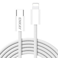 ENKAY CB175 Candy Color PD 27W Cavo dati di ricarica USB-C/Type-C a 8 pin, lunghezza: 2 m (bianco)