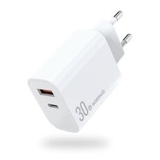 NORTHJO NOPD3002 USB-C / Type-C PD 30W + QC3.0 Caricabatterie da muro rapido con doppia porta USB, spina UE (bianco)