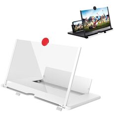 Amplificatore per staffa di allungamento dello schermo del telefono cellulare 3D da 14 pollici (bianco)