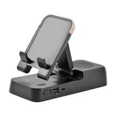 Stand desktop multifunzione per telefono cellulare e tablet con altoparlante Bluetooth (nero)