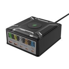 Caricabatterie multiporta USB 868D 6 in 1 260 W ad alta potenza Type-C+Supporta la ricarica wireless QI (spina AU)