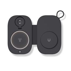 Caricabatterie wireless magnetico pieghevole 3 in 1 T5 per Apple Watch / iPhone / AirPods (nero)
