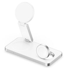 T8 3 in 1 Dock di ricarica wireless magnetico pieghevole per Apple Watch / iPhone / AirPods (bianco)