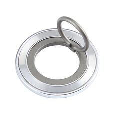 Supporto per cellulare in metallo con anello rotante (argento)