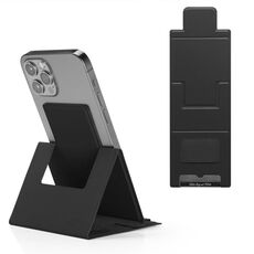 Porta telefono pieghevole ultra sottile in pelle PU (nero)