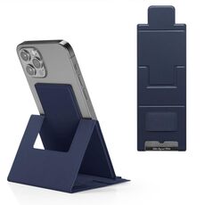 Porta telefono pieghevole ultra sottile in pelle PU (blu scuro)