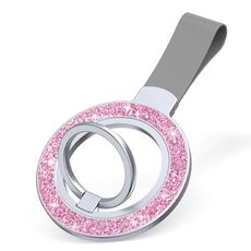 Porta fibbia ad anello magnetico glitterato (rosa + grigio)
