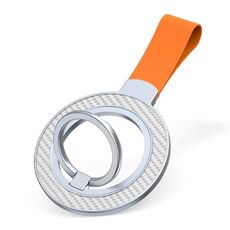Supporto per fibbia ad anello magnetico in fibra di carbonio (bianco + arancione)