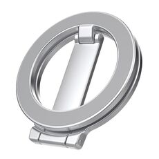 Supporto per telefono ad anello pieghevole magnetico MagSafe a doppia faccia a forma di Z (argento)