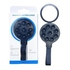 Supporto per telefono con cinturino magnetico in silicone a ventosa (nero)