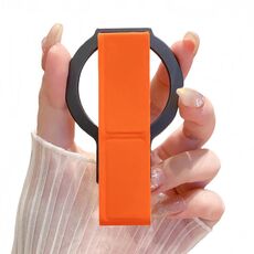 Supporto magnetico per telefono con cinturino in pelle (arancione + nero)