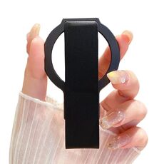 Supporto magnetico per telefono con cinturino in pelle (nero)