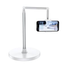 Supporto da pavimento regolabile in continuo X9 per telefono, supporto per trasmissione in diretta (bianco)