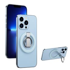 Porta ad anello a doppio articolazione a doppio articolazione adesiva magnetica Magsafe per la serie di iPhone 13 Series / iPhone 12 (Blue)