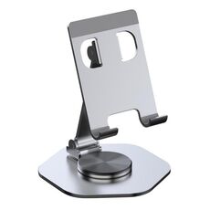 YY-020 Staffa per telefono tablet pieghevole in lega di alluminio con rotazione di 360 gradi (argento)