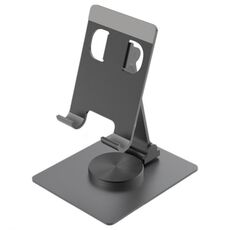 YY-022 Supporto per tablet per telefono desktop in lega di alluminio con rotazione di 360 gradi (nero)