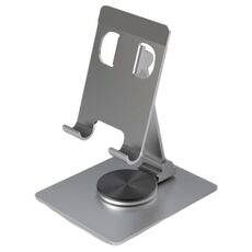 YY-022 Supporto per tablet per telefono desktop in lega di alluminio con rotazione di 360 gradi (grigio)
