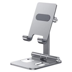 YY-003 Supporto per telefono tablet da tavolo pieghevole in lega di alluminio (grigio)