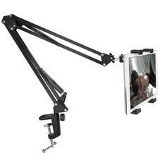 XWJ005 Staffa per morsetto da tavolo regolabile Supporto per telefono tablet ruotabile a 360 gradi