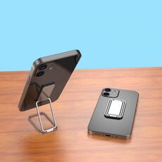 Porta in metallo pieghevole quadrato Ruotando indietro Stick Supporto per telefono desktop (Space Silver)