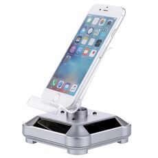 Stand del telefono cellulare del giradischi solare Stand display con luce coloful (argento)