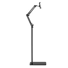 Clip da 155 cm per tablet con staffa da pavimento a sbalzo sul comodino per trasmissione in diretta (nero)