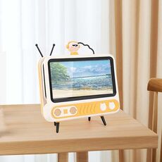 MHT736 Supporto pigro da tavolo per telefono a forma di TV retrò senza luce, consegna casuale a colori