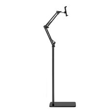 Supporto da pavimento a sbalzo per supporto da comodino per trasmissione in diretta per tablet da 155 cm (nero)