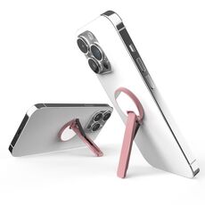 Staffa per telefono cellulare in lega di alluminio Staffa per specchio lecca-lecca rotante ultrasottile (rosa)