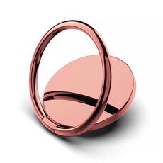 Staffa interamente in metallo Fibbia ad anello magnetico rotante a 360 gradi per telefono (oro rosa)