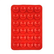 Adesivi posteriori per cellulare in silicone con ventosa a forma quadrata da 24 pezzi per cellulare(Rosso)