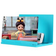 Amplificatore per schermo portatile pieghevole per cellulare Lente d'ingrandimento HD anti-luce blu, dimensioni: 10 pollici (blu)