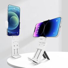 Supporto pigro per cellulare da viaggio pieghevole multifunzionale H2 Pro con rotazione a 360 gradi (bianco)