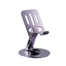Supporto per telefono cellulare girevole a 360 gradi completamente in metallo, supporto per tablet da tavolo pieghevole (viola)