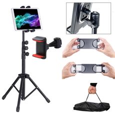 Treppiede per telefono cellulare retrattile da terra con supporto per tablet regolabile, modello: 306 (con borsa in tessuto + morsetto per telefono con testa di pecora)