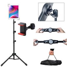Supporto regolabile per tablet, treppiede retrattile per telefono cellulare, modello: 311 (con borsa in tessuto + morsetto per telefono a testa di pecora)