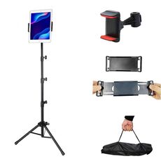 Supporto regolabile per tablet, treppiede retrattile per telefono cellulare, modello: 316 (con borsa in tessuto + morsetto per telefono a testa di pecora)