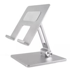 Supporto per tablet in lega di alluminio Supporto per telefono cellulare pieghevole da tavolo (argento)